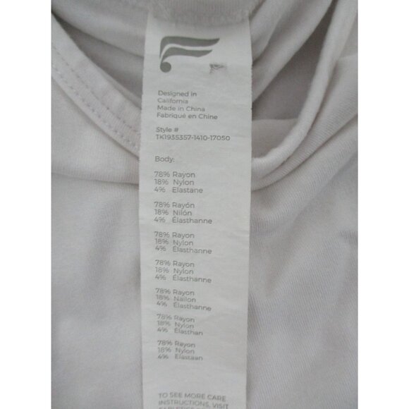 Fabletics White Tank Top Ruched Back Sleeveless Athletic Workout Womens Large - Picture 8 of 16